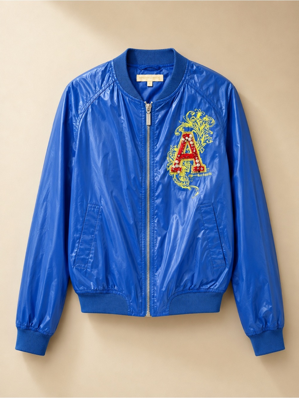 Ar-teisN Blue Embellished Bomber Jacket – Size S